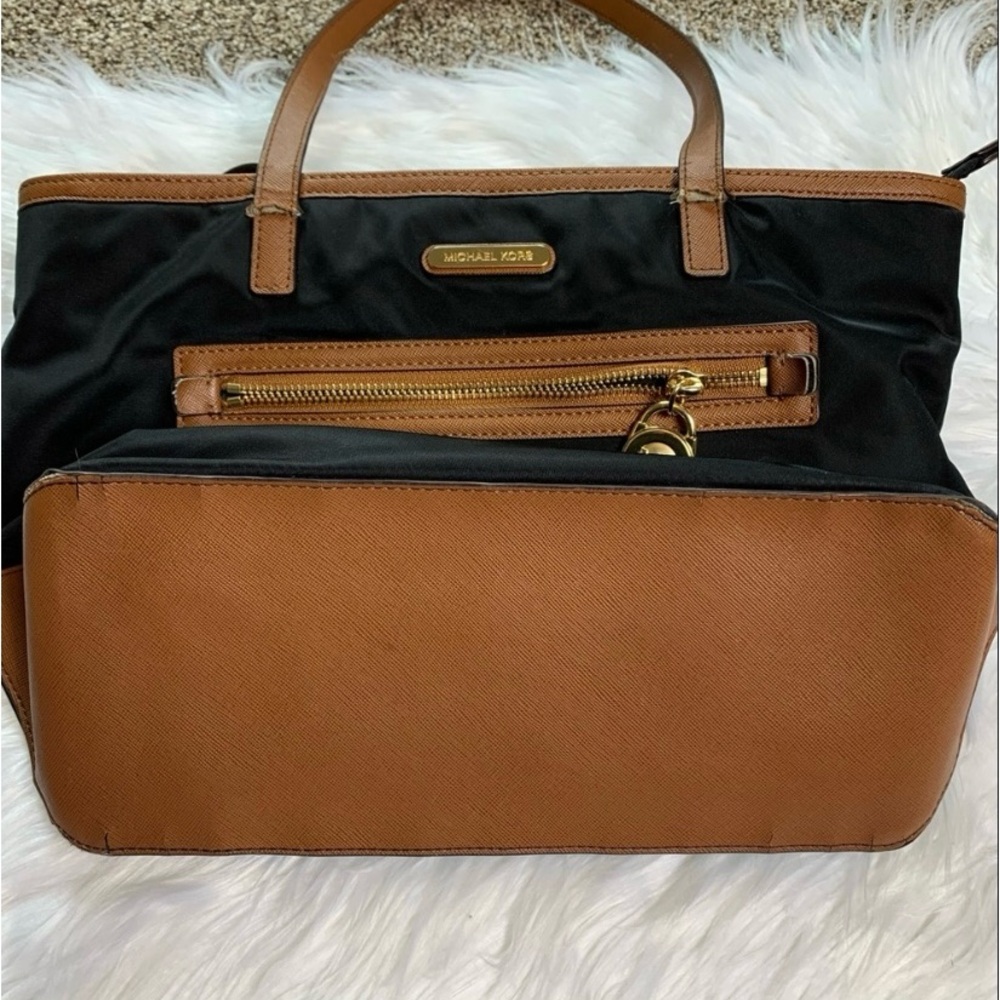 Michael Kors Black & Brown Purse Signature Handbag